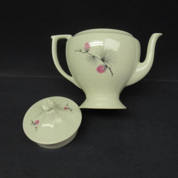 Canonsburg Pottery PINK PINE WILD CLOVER 4 Cup Teapot with Lid - Picture 3 of 5